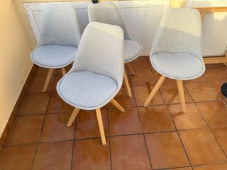 Juego de 4 sillas de salón giratorias