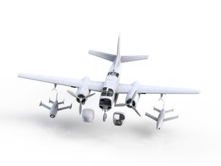 Maqueta Avión ICM DB-26B/C con 2 drones Q-2