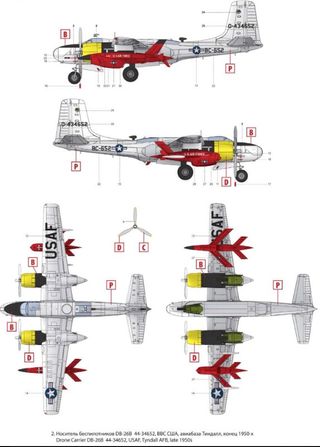 Maqueta Avión ICM DB-26B/C con 2 drones Q-2