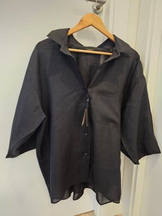 Massimo Dutti Camisa Ligera Negra