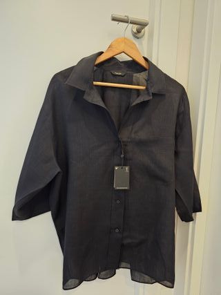 Massimo Dutti Camisa Ligera Negra