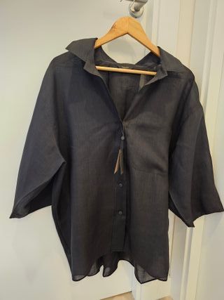 Massimo Dutti Camisa Ligera Negra