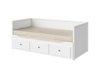 Cama doble blanca con 3 cajones.