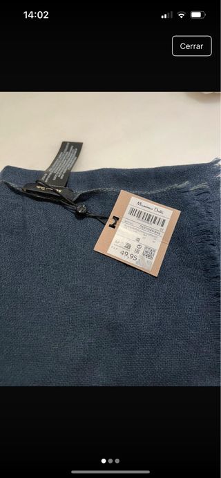 Bufanda Massimo Dutti azul hombre