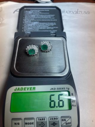 Pendientes de Esmeraldas Naturales y Brillantes