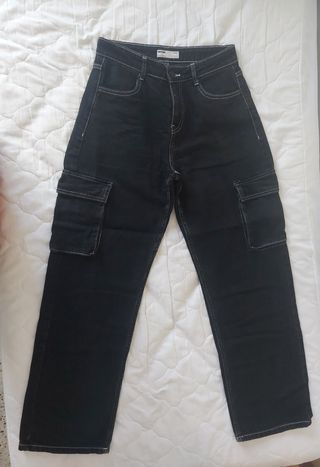 Pantalón Cargo Bershka Negro Talla M