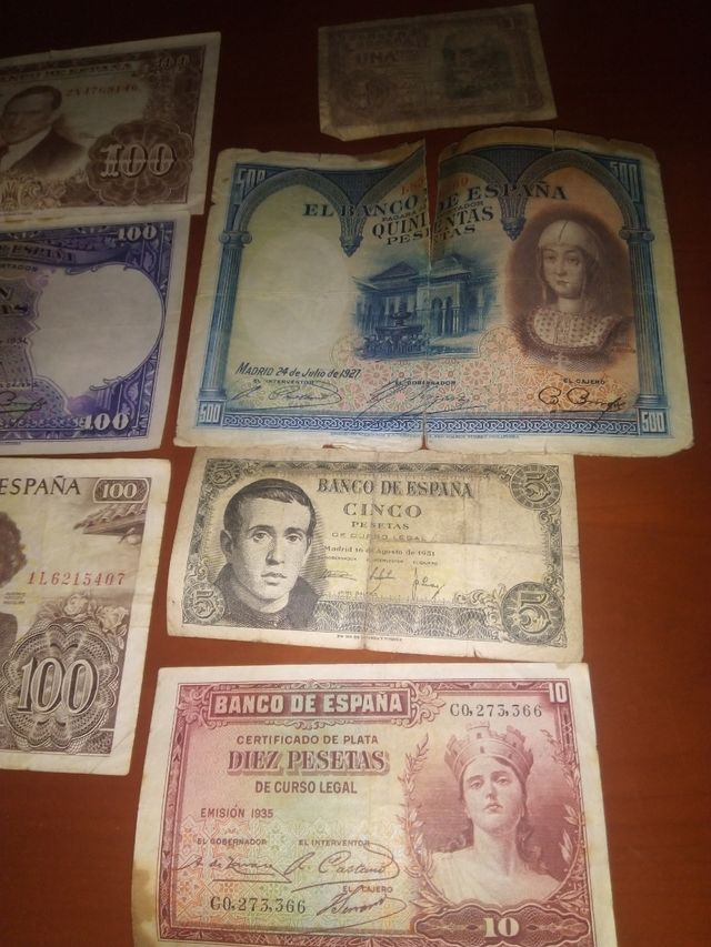 Billetes españoles de época el roto está vendido