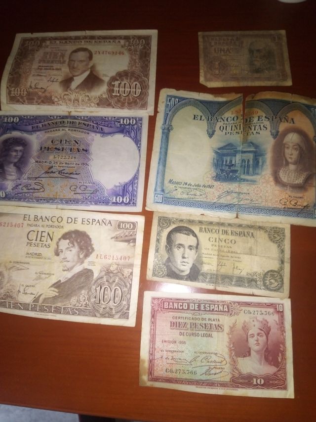 Billetes españoles de época el roto está vendido