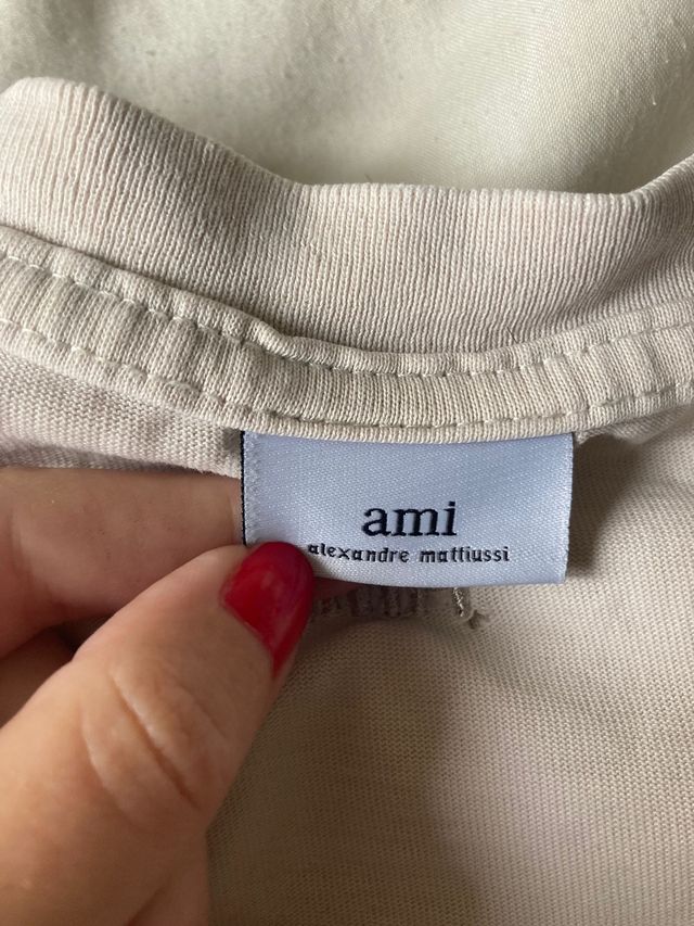 Camiseta AMI Paris Logo Corazón Talla L Beige