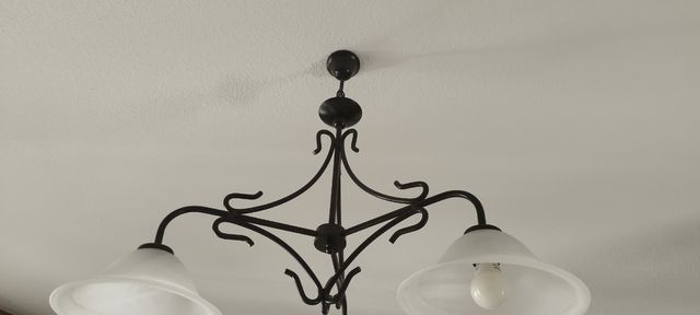 Lámpara de techo forja con tres tulipas