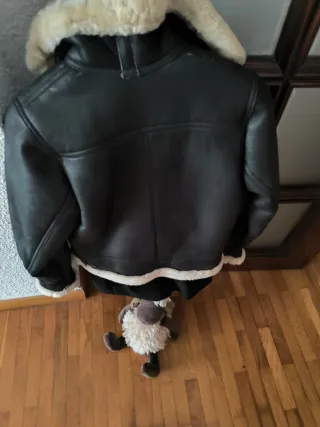 Cazadora piel aviador marrón