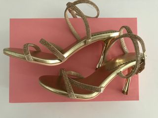 Sandalias Teria Yabar Doradas Brillantes