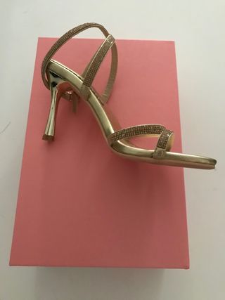 Sandalias Teria Yabar Doradas Brillantes