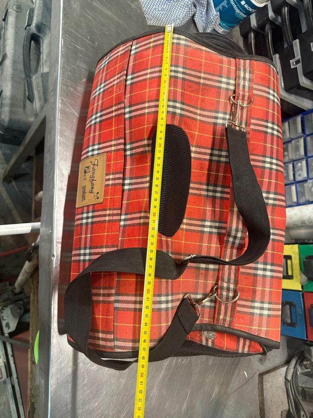 Maletín de transporte para mascotas a cuadros