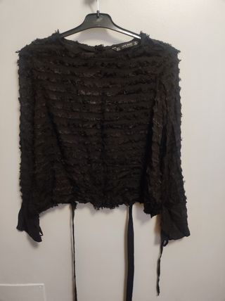 Camisa Zara Negra Espalda Abierta