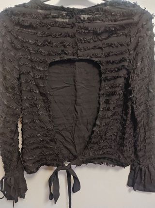 Camisa Zara Negra Espalda Abierta