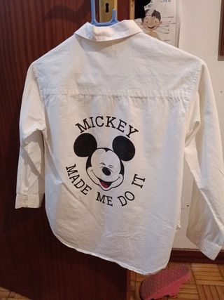 Blusa Blanca Manga Larga Mickey Mouse talla 9 años