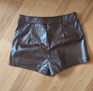 Shorts de cuero marrones