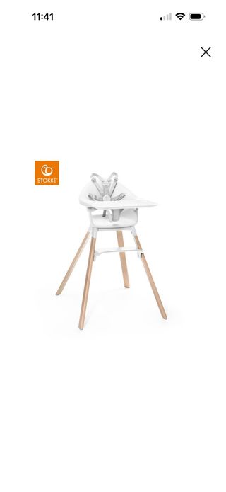 Trona Stokke blanca y madera