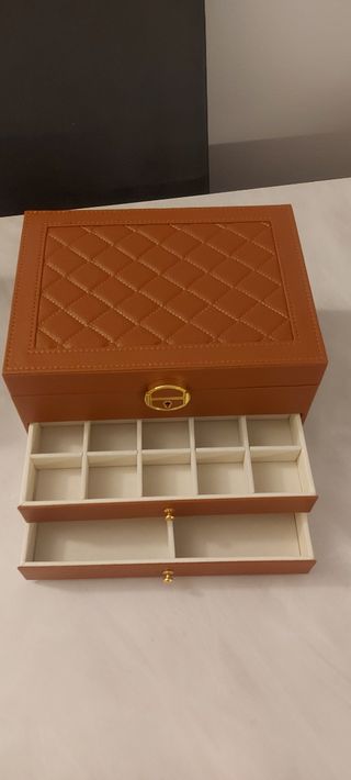 Portagioie grande marrone e oro