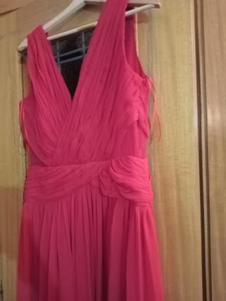 Vestido largo rojo Mango