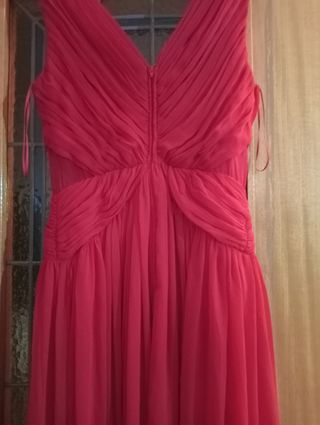 Vestido largo rojo Mango