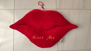 Cojín de labios rojo