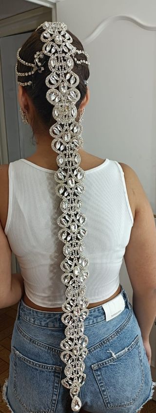 Trenza de pedrería para cabello