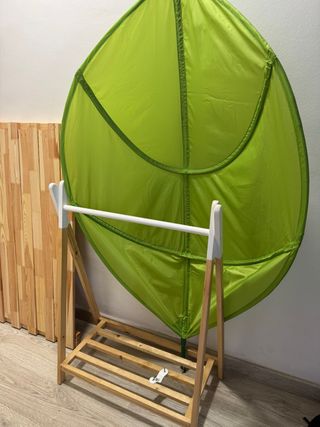 Perchero Madera + Hoja Ikea Verde