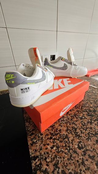 Nike Air Force  Blanco Gris Naranja