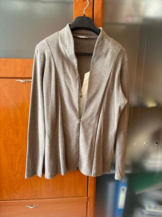 Blusa gris de algodón talla XL