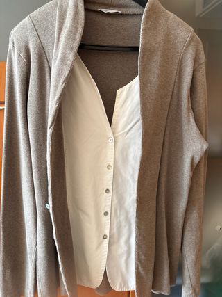 Blusa gris de algodón talla XL