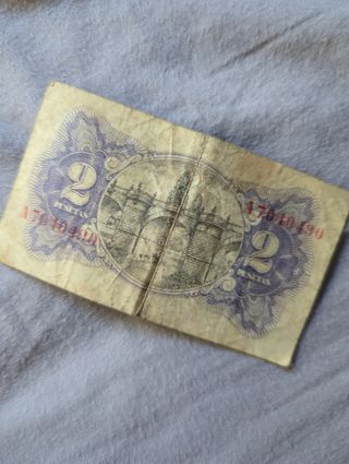 Billete 2 Pesetas República Española 1936