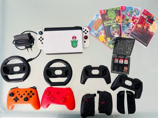 Nintendo Switch OLED con juegos y accesorios