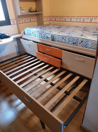 Cama nido individual con almacenaje