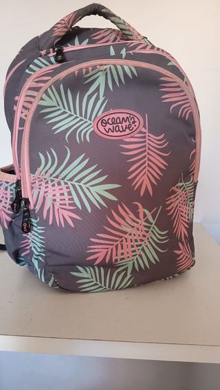 Mochila Ocean's Wave Gris y Rosa