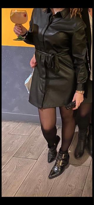 Vestido Stradivarius Negro Talla XS