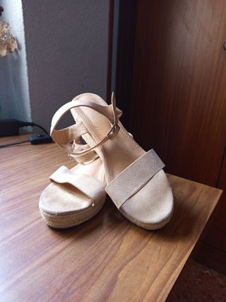 Sandalias Esparto Rosa Claro