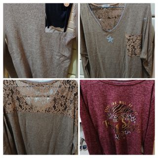 Jersey marrón y rojo talla m