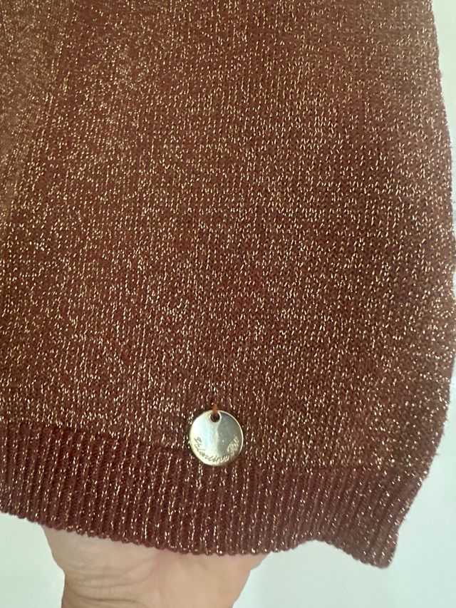 Maglia Fabiana Filippi Lurex Marrone Taglia Unica