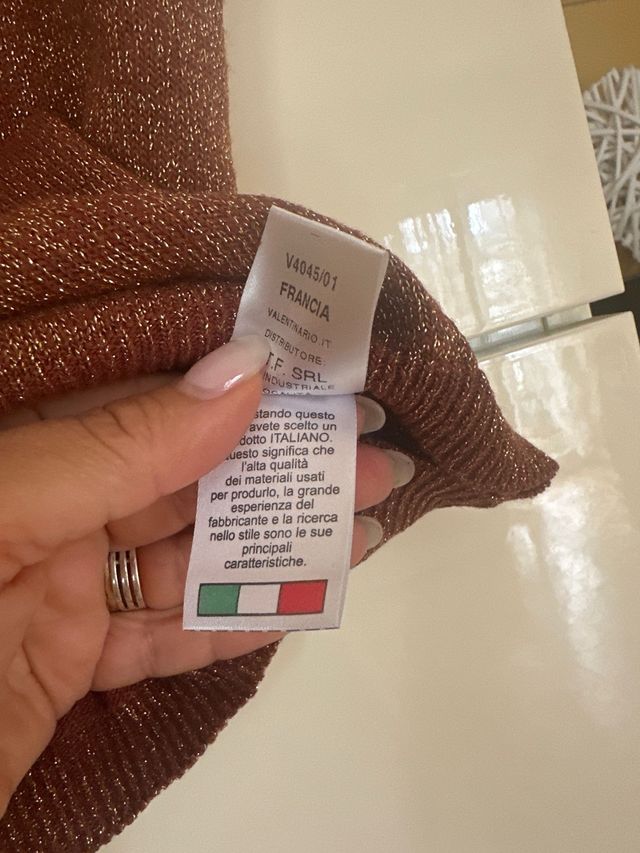 Maglia Fabiana Filippi Lurex Marrone Taglia Unica