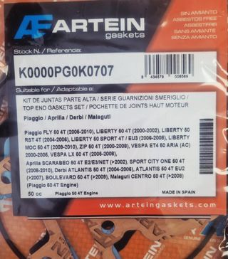 Juntas Motor PIAGGIO 50cc 4T Artein