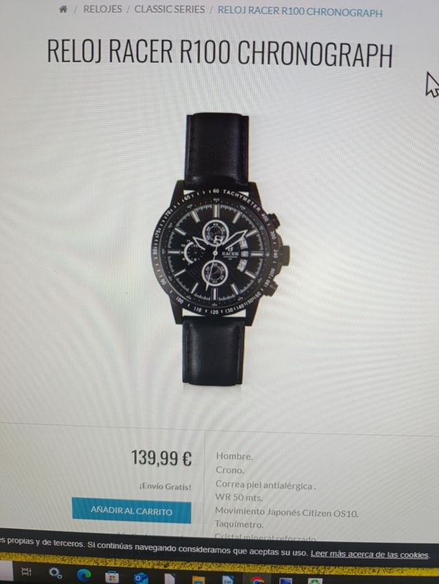 Reloj Racer Cronógrafo Negro