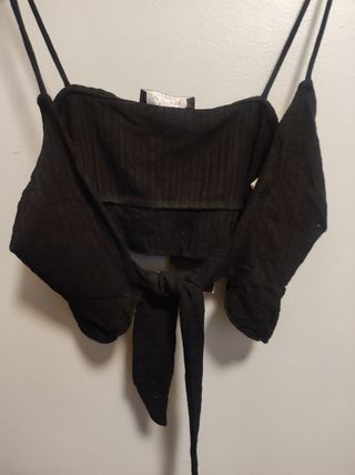 Top Bershka Negro Talla S