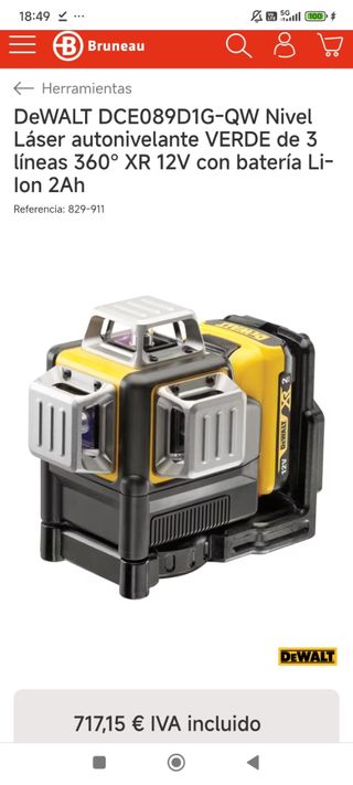 Nivel Láser DeWalt DCE089D1G-QW Poco Uso