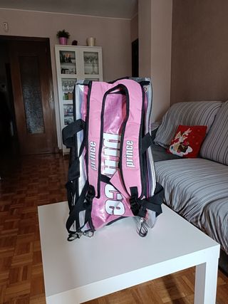 Bolsa de pádel Prince rosa y plateada