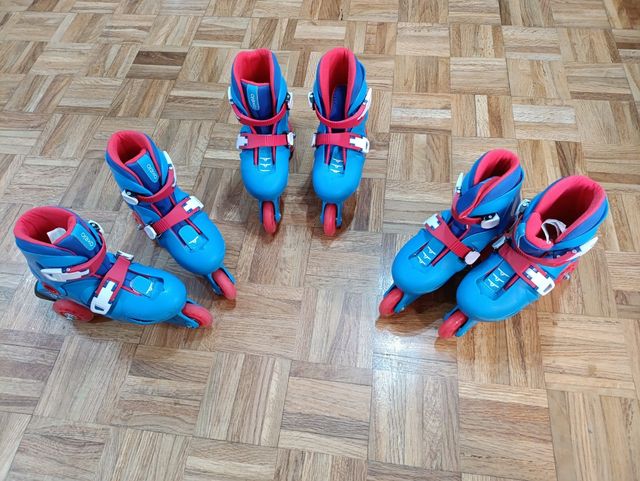 Patines infantiles Oxelo azules y rojos