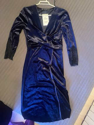Vestido fiesta Zara azul