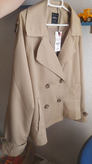 Gabardina corta Lefties Beige Talla XL