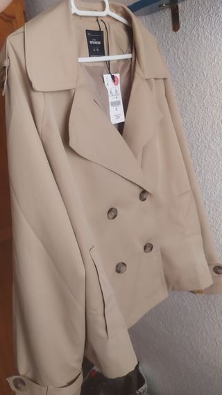 Gabardina corta Lefties Beige Talla XL